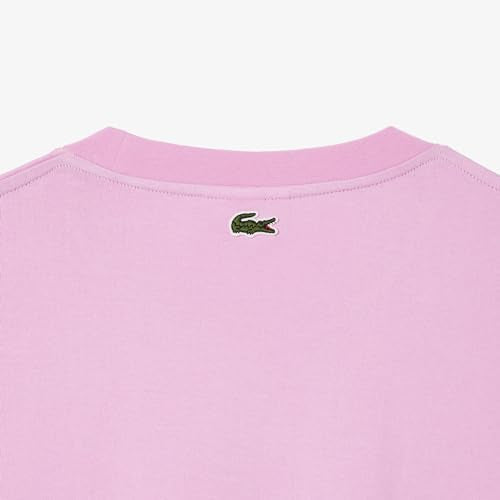 CAMISETA LACOSTE FOLGADA COM ESTAMPA DE JERSEY - ROSA