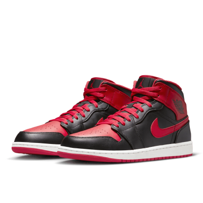 TENIS NIKE AIR JORDAN 1 MID “ALTERNATE BRED” - PRETO/VERMELHO