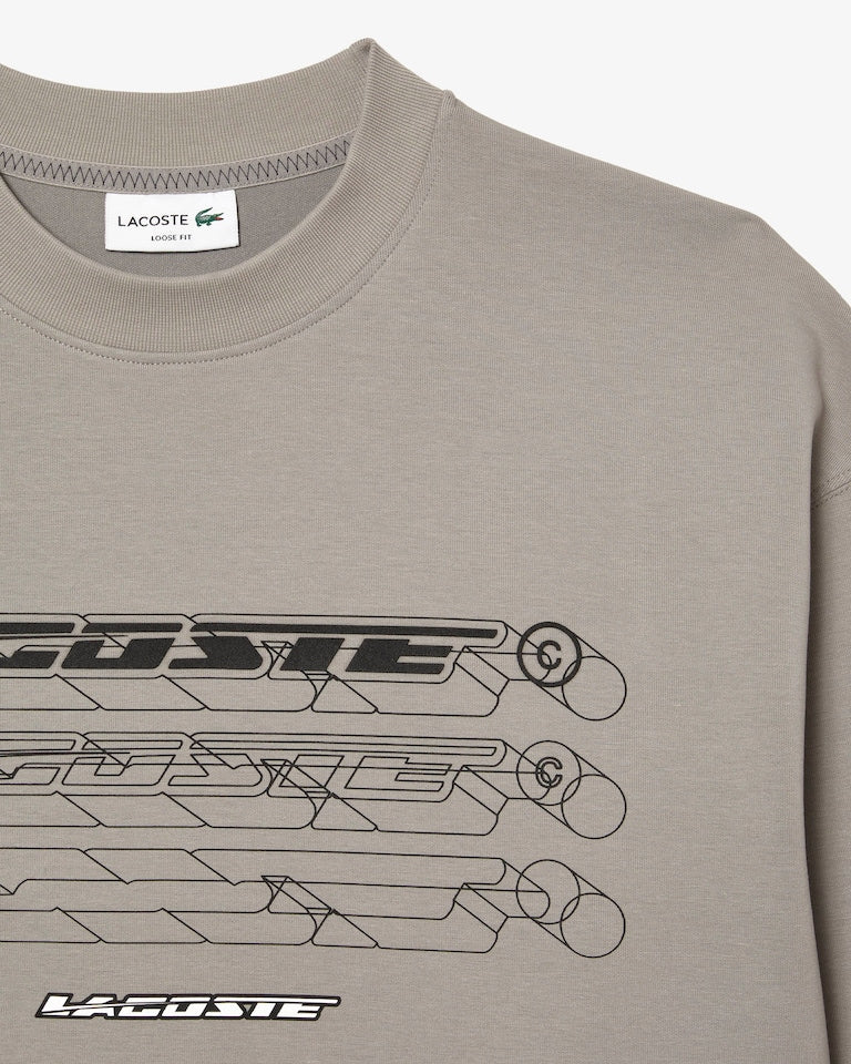 BLUSA MOLETOM LACOSTE LOOSE FIT - CINZA