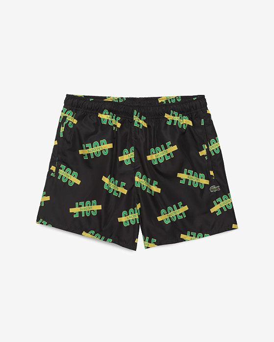 SHORTS DE BANHO LACOSTE GOLF - PRETO
