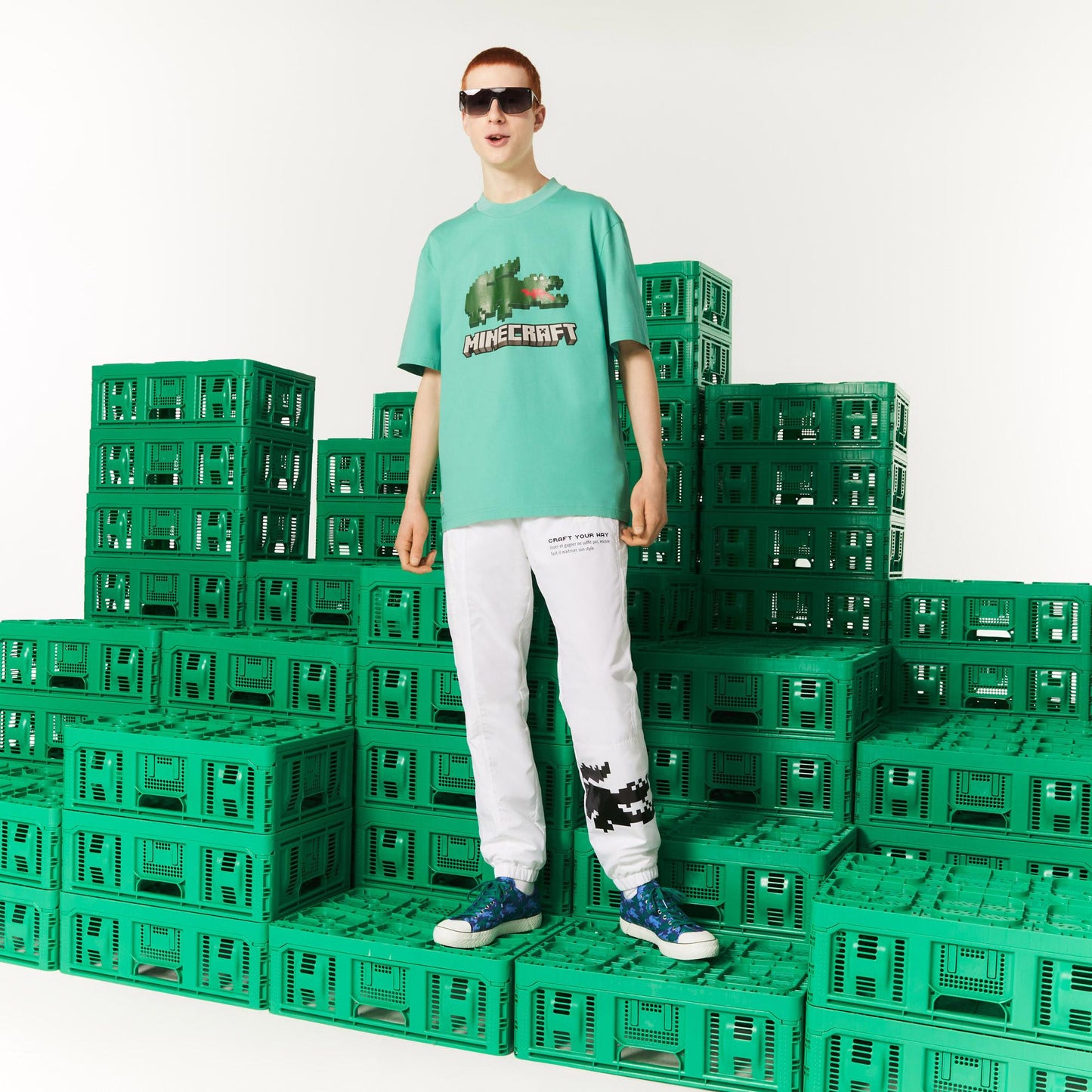 CAMISETA LACOSTE MINECRAFT UNISEX - VERDE