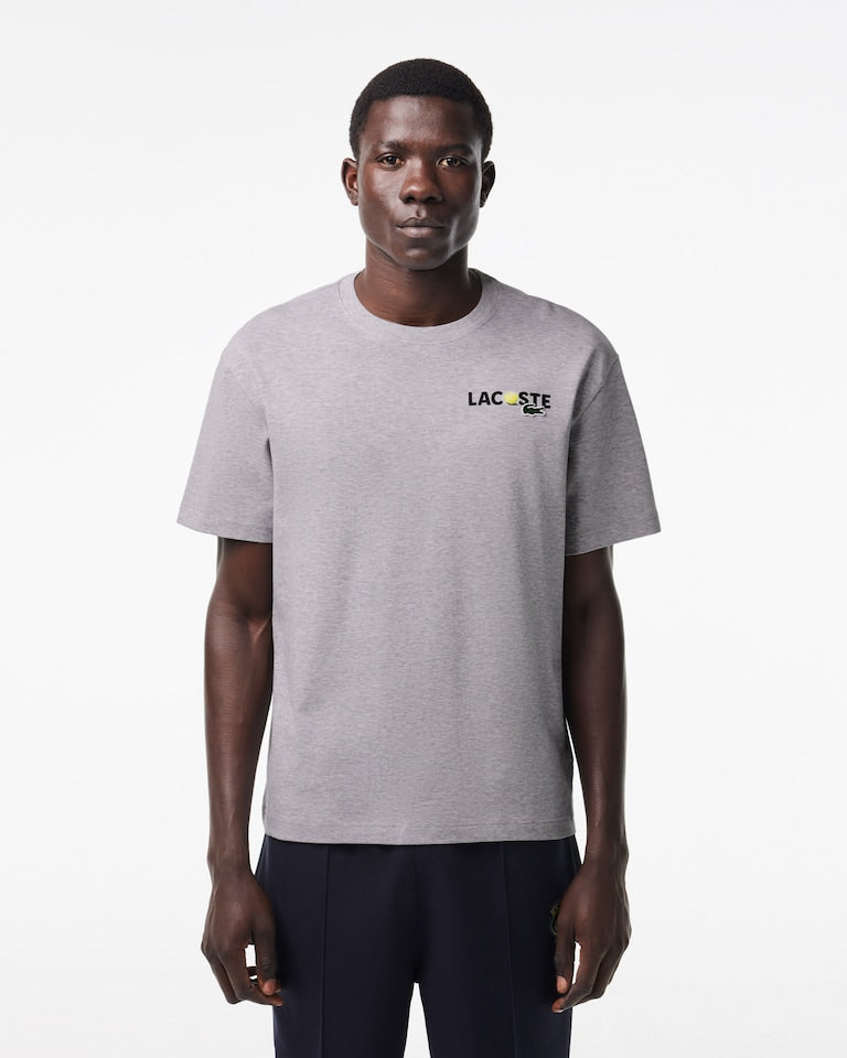 CAMISETA LACOSTE COTTON PRINT - CINZA