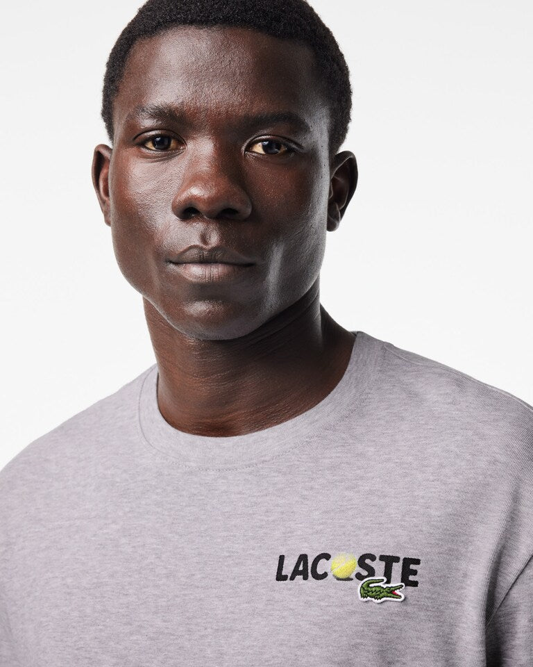 CAMISETA LACOSTE COTTON PRINT - CINZA