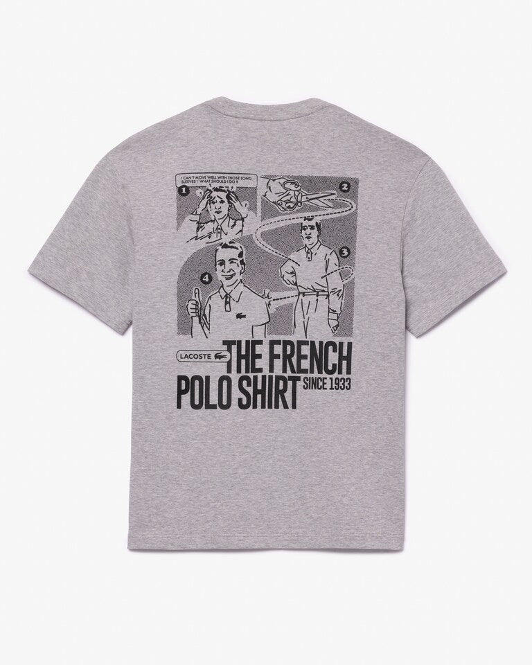 CAMISETA LACOSTE COTTON PRINT - CINZA