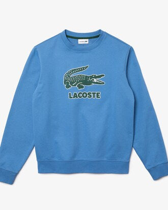 MOLETOM LACOSTE BIG LOGO CRACKELADO - AZUL